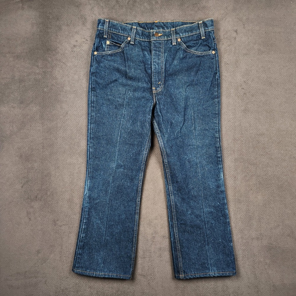 Vintage Levis 517 Boot Cut Jeans Mens 36x27 Blue Orange Tab 20517-0217 USA Made